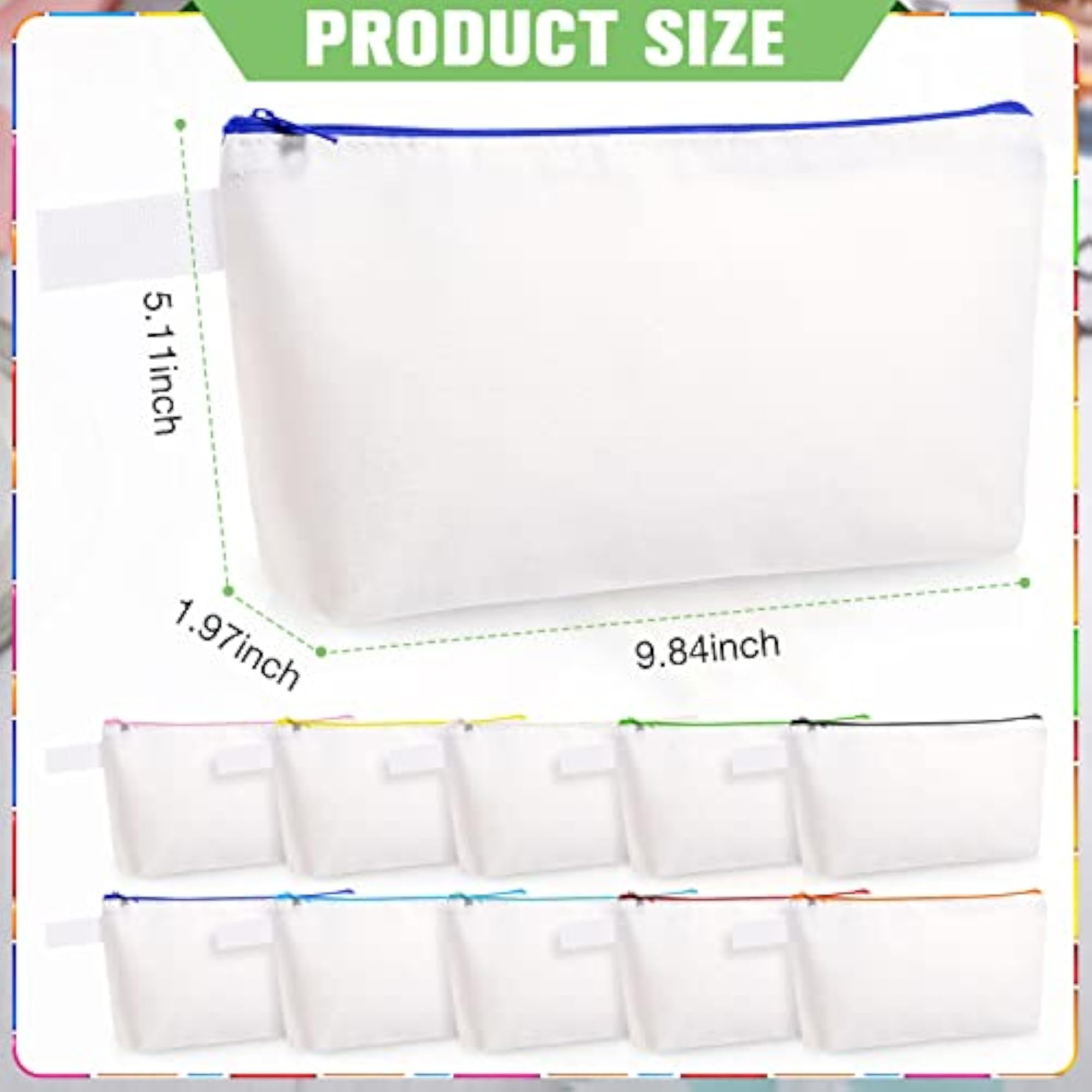30 Pieces Makeup Canvas Bags in Bulk